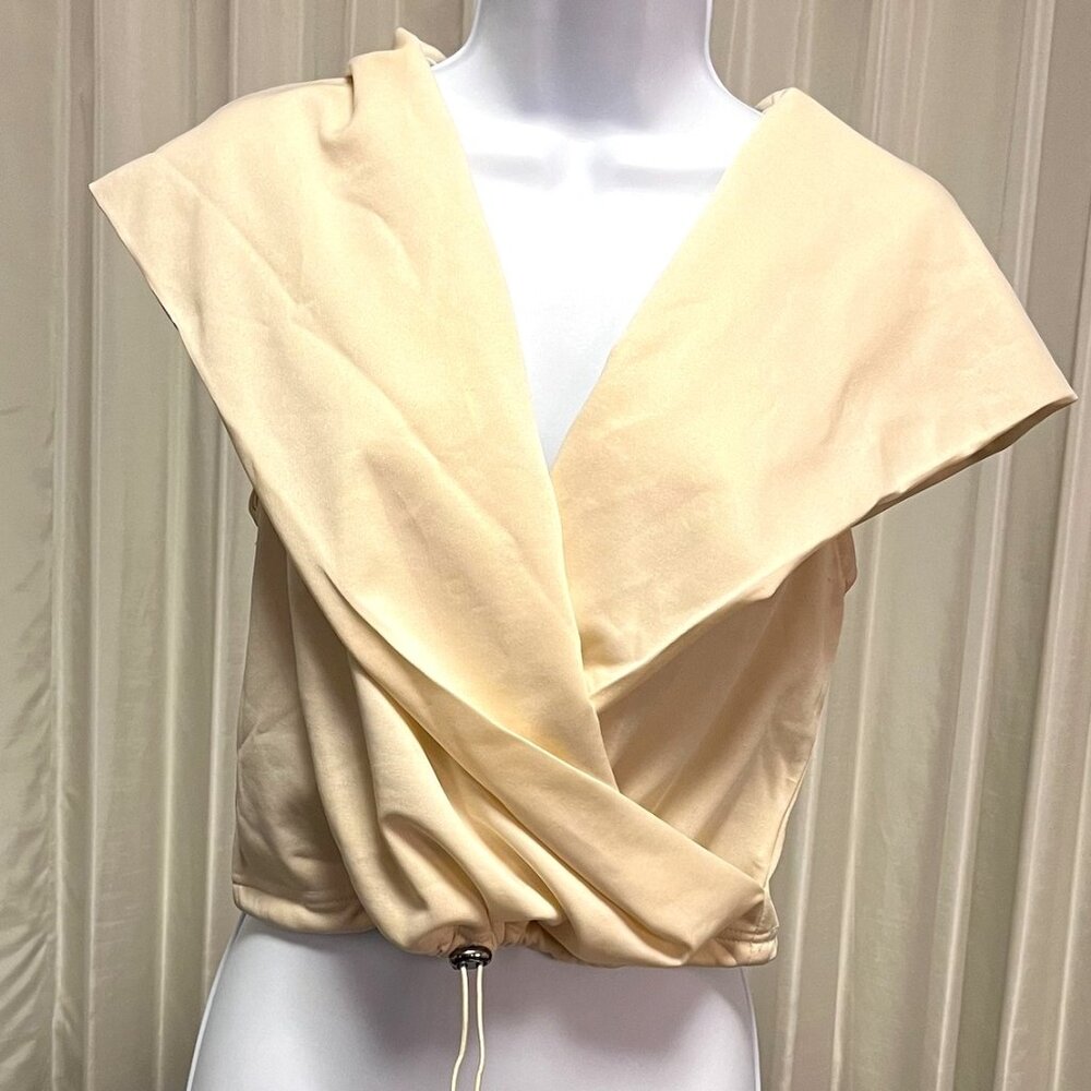 SHEIN Privé Women's Solid Wrap Detail Sleeveless Blouse